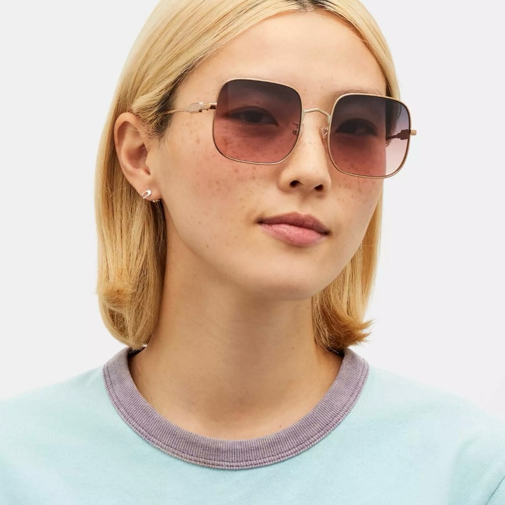 Coach Square Wireframe Ombre Sunglasses